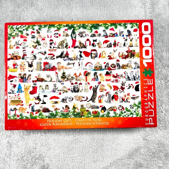 Eurographics Christmas Cat Puzzle Holiday Kitten 1000-Piece Opened - Picture 2 of 8